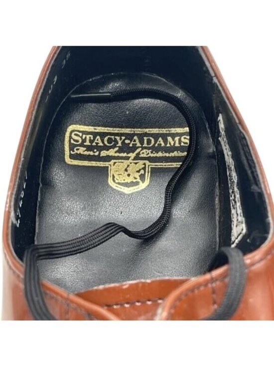 Stacy Adams Brown Patent Italian Leather Loafers Dress Shoes size 10.5